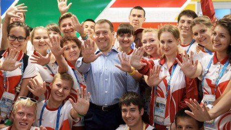 Дмитрий Медведев посетил Всемирную летнюю Универсиаду в Казани и принял участие в церемонии закрытия игр